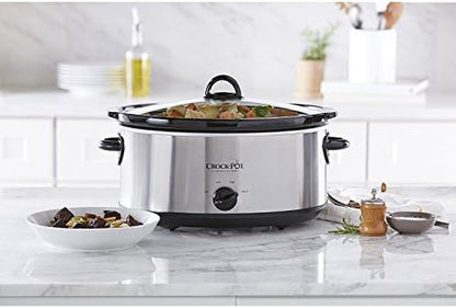 7 Quart Oval Manual Slow Cooker – Stainless Steel - Curated Catalog M0