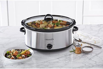 7 Quart Oval Manual Slow Cooker – Stainless Steel - Curated Catalog M0
