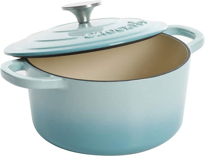 3 Quart Enameled Cast Iron Dutch Oven – Aqua - Curated Catalog X4