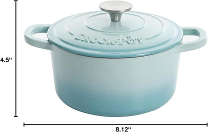 3 Quart Enameled Cast Iron Dutch Oven – Aqua - Curated Catalog X4