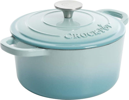 3 Quart Enameled Cast Iron Dutch Oven – Aqua - Curated Catalog X4